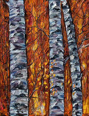 Lets Be Frank - White Trees  original oil painting  by OLena Art