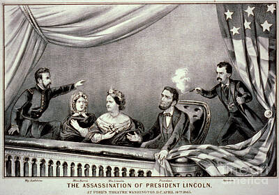 Politicians Drawings - Assassination of Abraham Lincoln by Celestial Images