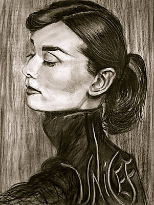 Actors Drawings - Audrey Hepburn by Dianne Benanti