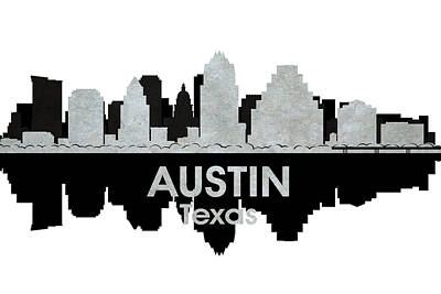 Abstract Skyline Mixed Media - Austin TX 4 by Angelina Tamez