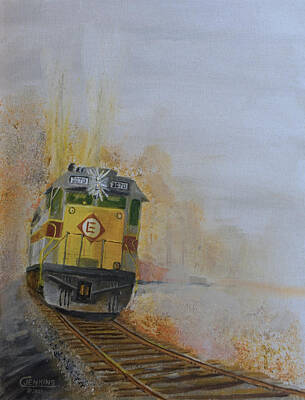 Transportation Paintings - Autumn Fog by Christopher Jenkins