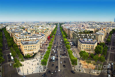 Paris Skyline Photos - Avenue des Champs Elysees in Paris France by Michal Bednarek