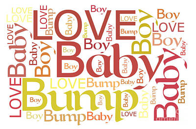Gaugin Rights Managed Images - Baby Bump Love Word Art Royalty-Free Image by Anne Kitzman