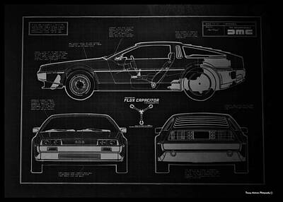 Valentines Day - Back to the Future DeLorean Blueprint 1 by Tommy Anderson