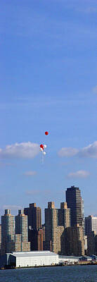 Skylines Photos - Balloons over Manhattan by Maura Satchell