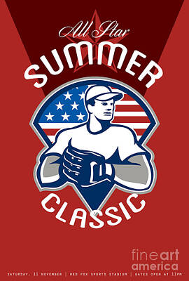 Baseball Digital Art - Baseball All Star Summer Classic Poster by Aloysius Patrimonio