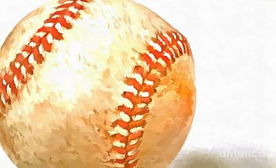 Baseball Royalty-Free and Rights-Managed Images - Baseball by Edward Fielding