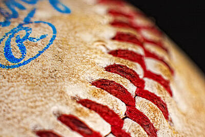 Baseball Royalty Free Images - Baseball laces Royalty-Free Image by Tom Gort