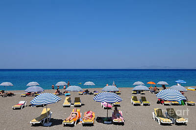 City Scenes Royalty-Free and Rights-Managed Images - Beach at the city of Rhodes by George Atsametakis