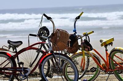 Jerry Sodorff Royalty-Free and Rights-Managed Images - Beach Bikes 25570 by Jerry Sodorff