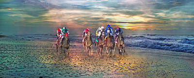 Fantasy Digital Art Rights Managed Images - Beach Horses II Royalty-Free Image by Betsy Knapp