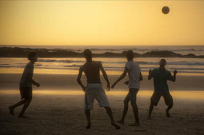 Beach House Sea Shells - Beach Soccer At Sunset by Owen Weber