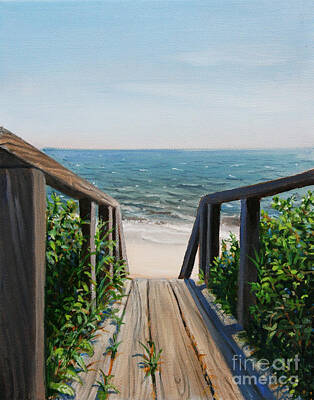 Beach Paintings - Beach Walk Way by Paul Walsh