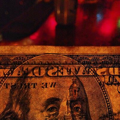 Printscapes - Ben Franklin on 100 dollar Bill by Scott W Baker