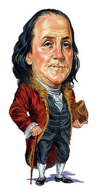 Comics Paintings - Benjamin Franklin by Art  