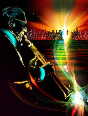 Jazz Digital Art - Benny Goodman by Irina Effa