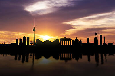 Cities Photos - Berlin Sunset Skyline  by Aged Pixel