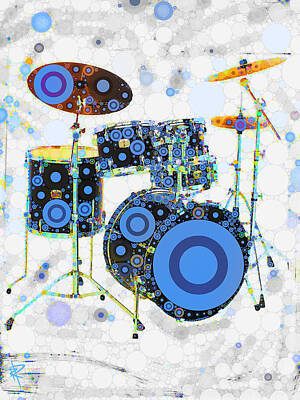 Jazz Mixed Media Royalty Free Images - Big Boom Bullseye Royalty-Free Image by Russell Pierce