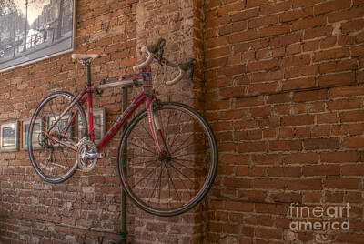Colorful Button - Bike on the Wall by Keith Russell