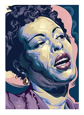 Jazz Digital Art Rights Managed Images - Billie Holiday Portrait 2 Royalty-Free Image by Garth Glazier