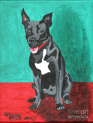 Target Project 62 Scribble - Black Pit Bull Terrier by Genevieve Esson