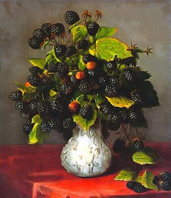 Recently Sold - Lilies Paintings - Blackberries by Lily Spencer