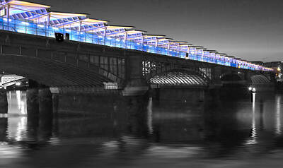 Abstract Skyline Photo Rights Managed Images - Blackfriars Bridge London Thames at night  Royalty-Free Image by David French