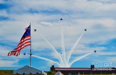 Old Masters - Blue Angels Bomb Burst in Air over Fort McHenry 4 of 5 by Jeff at JSJ Photography