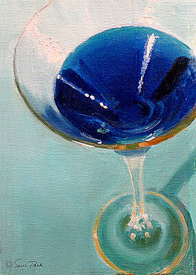 Best Sellers - Martini Painting Royalty Free Images - Blue Curacao Royalty-Free Image by Sarah Parks