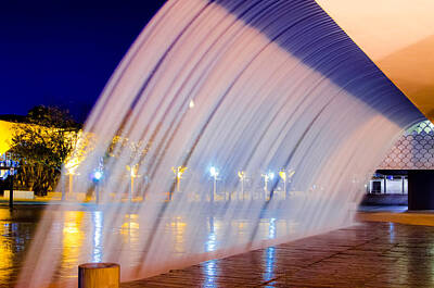 Luck Of The Irish - Blue Fountain At Night by Alexandre Martins