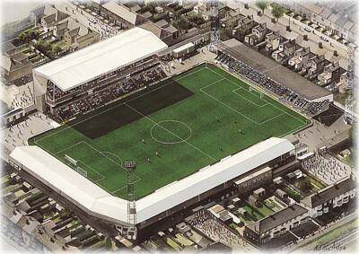Football Paintings - Blundell Park - Grimsby Town by Kevin Fletcher