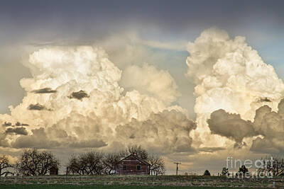 James Bo Insogna Royalty-Free and Rights-Managed Images - Boiling Thunderstorm Clouds And The Little House On The Prairie by James BO Insogna