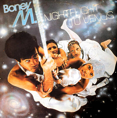 Music Mixed Media - Boney M Night flight to Venus by Gina Dsgn