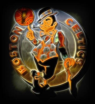 Athletes Royalty-Free and Rights-Managed Images - Boston Celtics Logo by Stephen Stookey