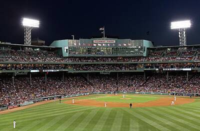 Athletes Royalty Free Images - Boston Fenway Park Baseball Royalty-Free Image by Juergen Roth
