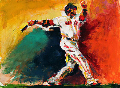 Baseball Paintings - Boston Red Sox Beard David Ortiz by Derek Russell
