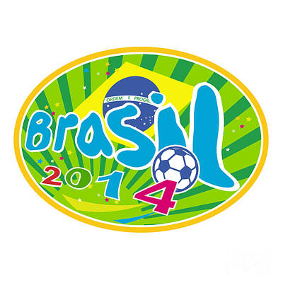 Football Digital Art - Brasil 2014 Soccer Football Ball by Aloysius Patrimonio
