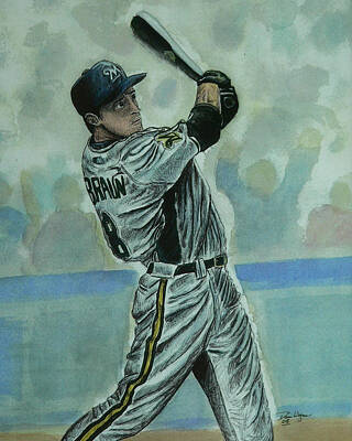 Baseball Paintings - Braun by Dan Wagner