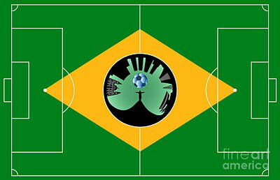 Football Digital Art - Brazilian football field by Michal Boubin