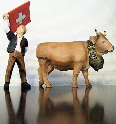 Nothing But Numbers Royalty Free Images - Brienz Dude and Cow Royalty-Free Image by Dwight Pinkley