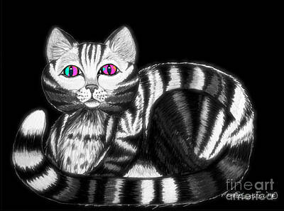 Mammals Digital Art - Bright Cat Eyes by Nick Gustafson