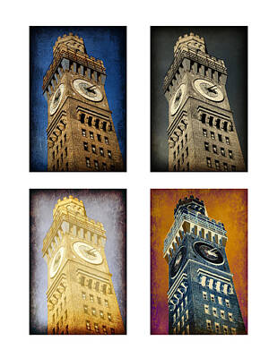 Abstract Skyline Photos - Bromo Seltzer Tower Quad by Stephen Stookey