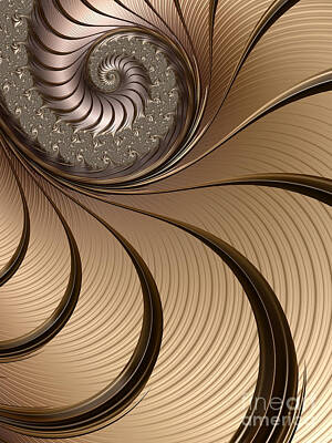 Science Fiction Digital Art - Bronze Spiral by John Edwards