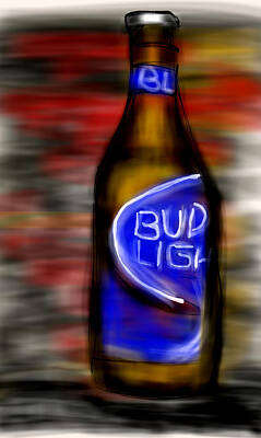 Best Sellers - Beer Paintings - Bud Light Beer by Mark Moore