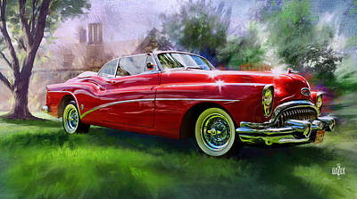 Impressionism Digital Art Rights Managed Images - 1953 Buick Eight Convertible Royalty-Free Image by Garth Glazier
