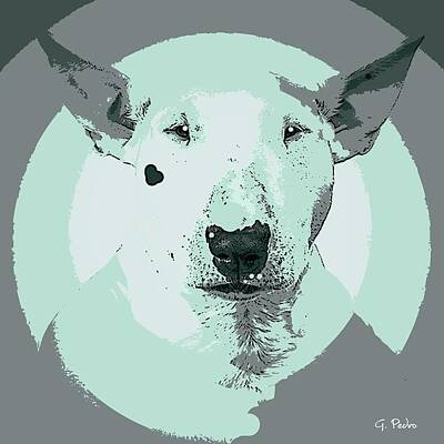 Animals Paintings - Bull Terrier Graphic 3 by George Pedro
