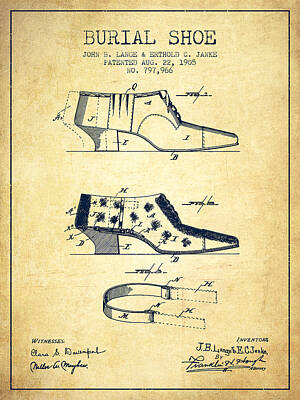 Modern Man Air Travel - Burial Shoe Patent from 1905 - Vintage by Aged Pixel