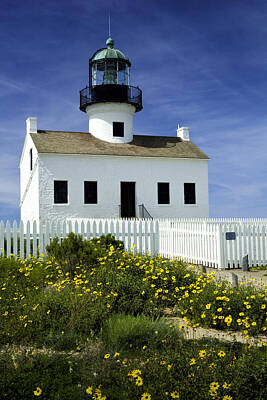 Randall Nyhof Royalty-Free and Rights-Managed Images - Cabrillo National Monument Lighthouse No 2 by Randall Nyhof