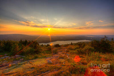 Mountain Royalty-Free and Rights-Managed Images - Cadillac Mountain Sunset Acadia National Park Bar Harbor Maine by Wayne Moran