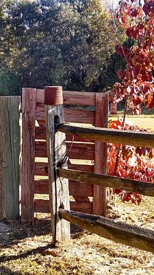 Garden Tools - Can topped Fencepost with Gate by Nadia Korths